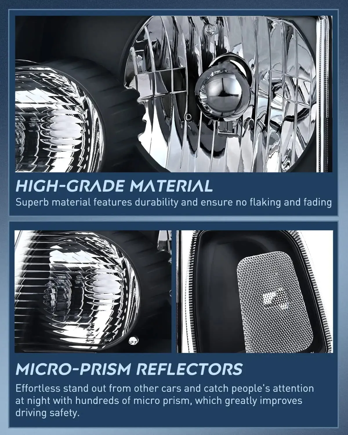 2001-2011 Ford Ranger Headlight Assembly Black Case Clear Reflector