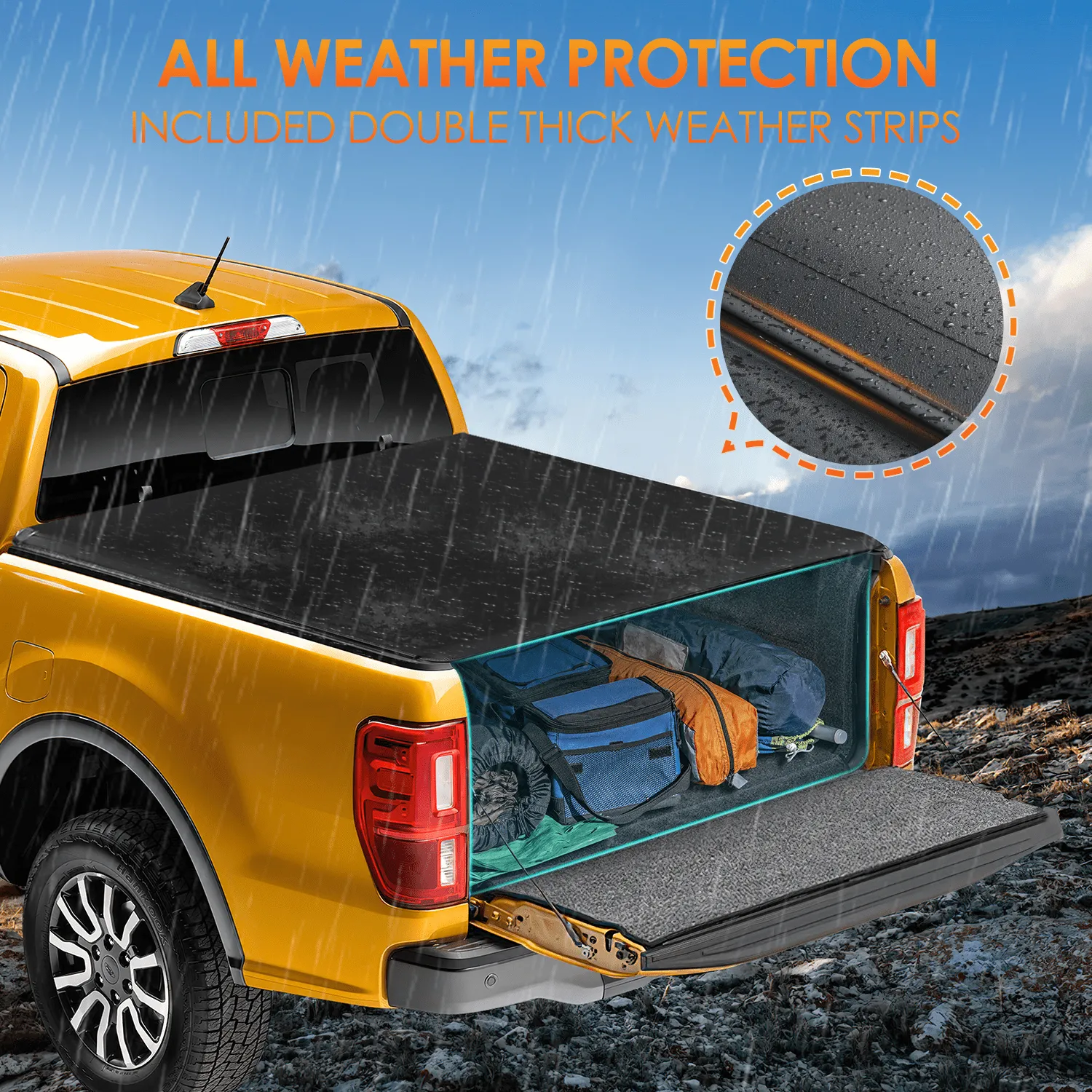5ft Soft Roll Up Truck Bed Cover for 2019-2023 Ford Ranger