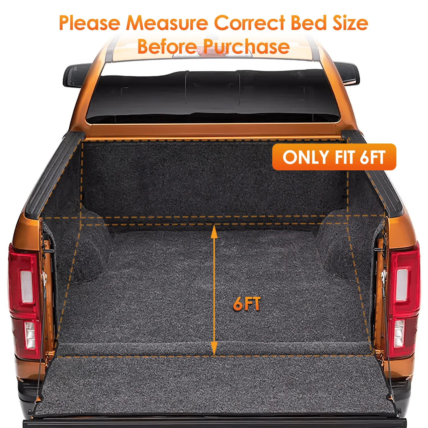 6ft Soft Roll Up Truck Bed Cover for 2019-2024 Ford Ranger