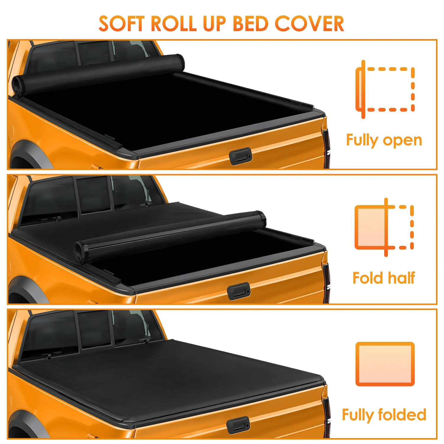 6ft Soft Roll Up Truck Bed Cover for 2019-2024 Ford Ranger
