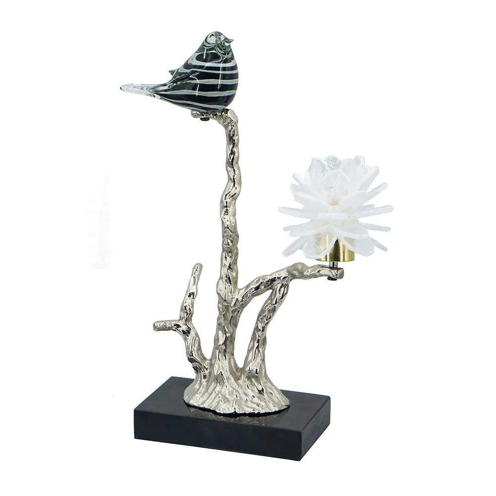 Aluminum Candle Holder With Marble Stand by Couch.com