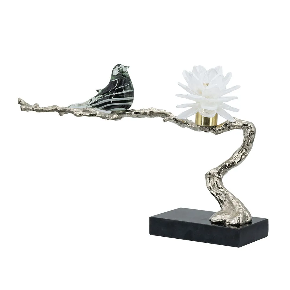 Aluminum Candle Holder With Marble Stand by Couch.com