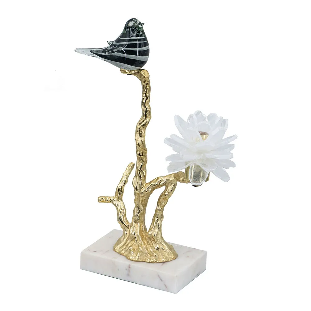 Aluminum Candle Holder With Marble Stand by Couch.com