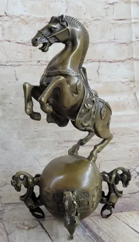 Chinese Tang Horse Lost Wax Bronze Metal Sculpture Handmade Art by Milo