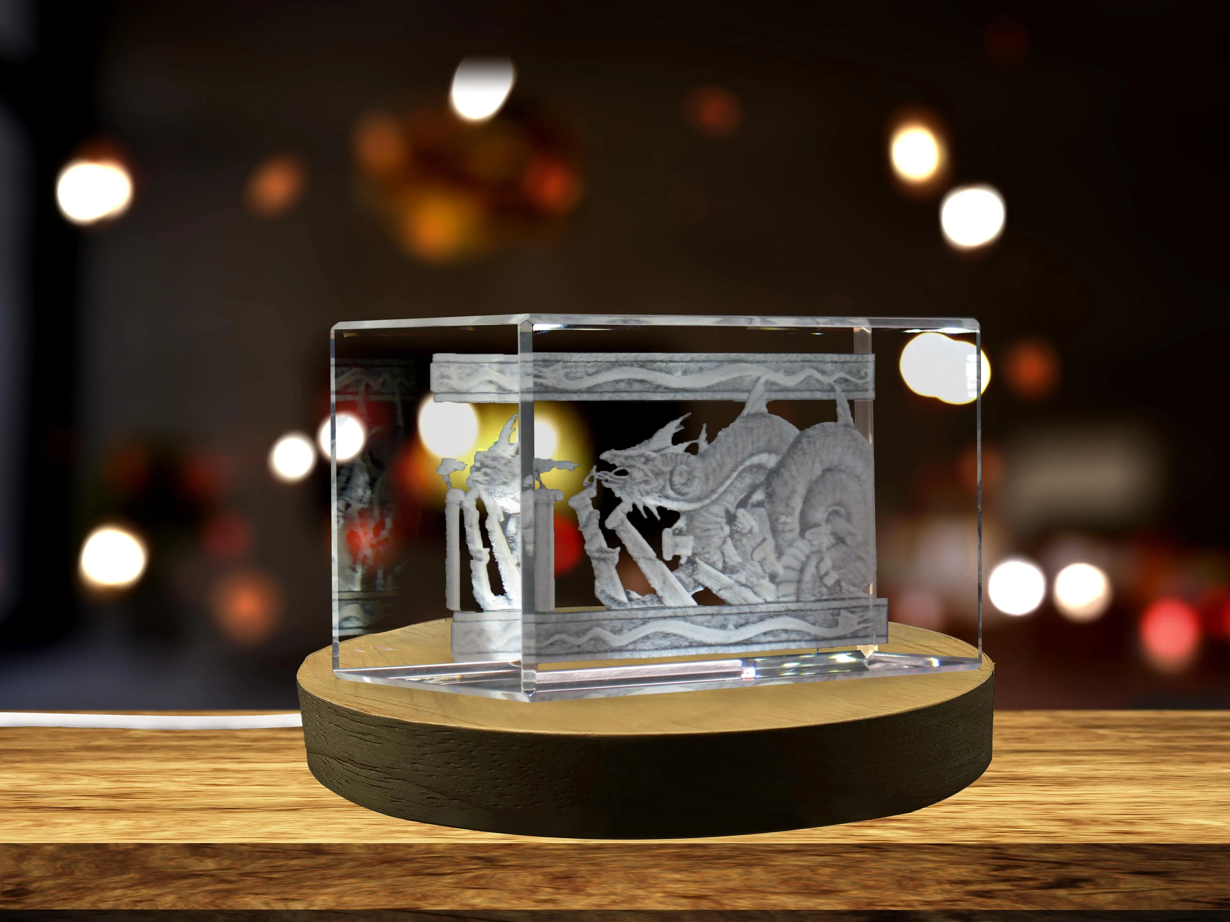 Colchian Dragon 3D Engraved Crystal | 3D Engraved Crystal Keepsake