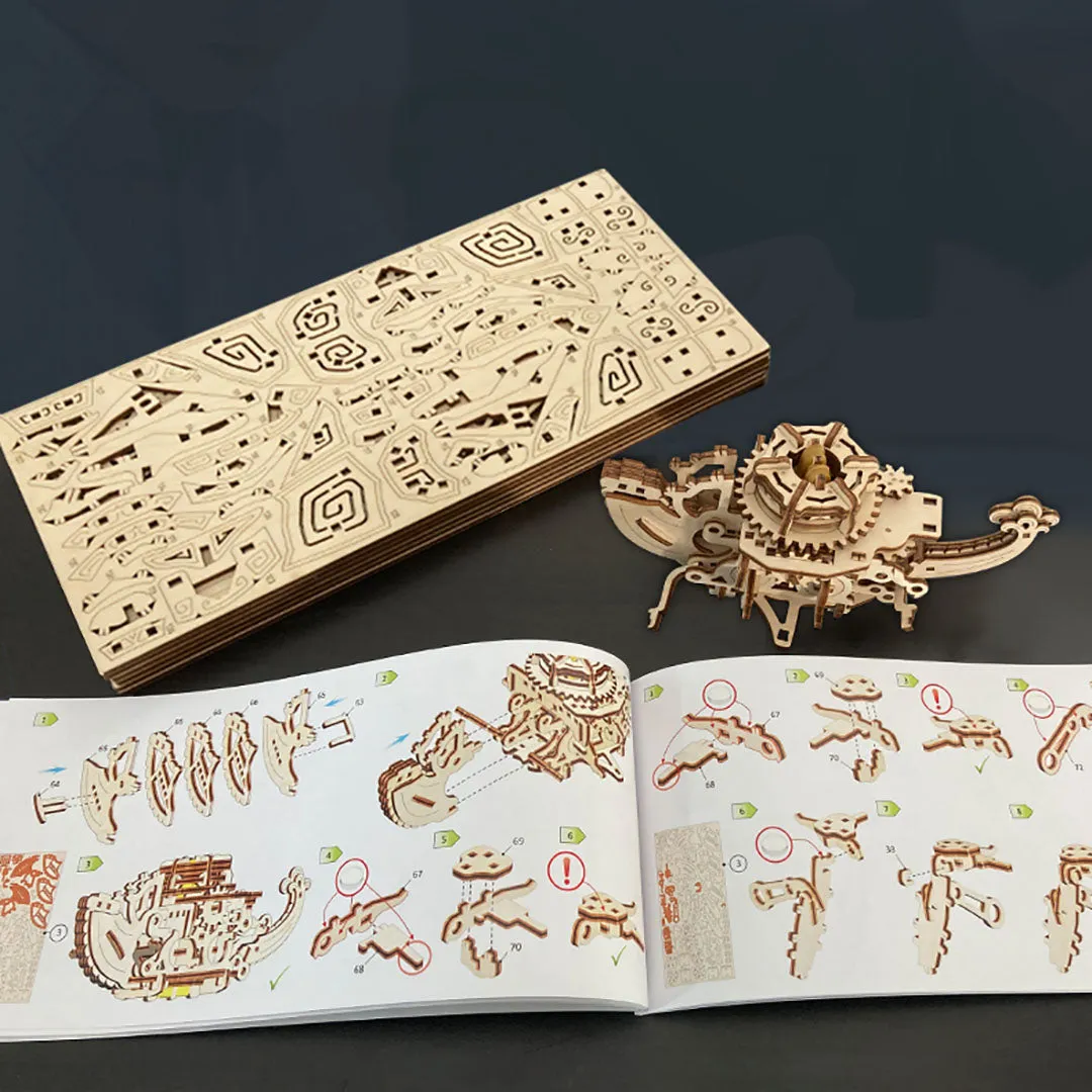 Dragon Turtle Mechanical 3D Wooden Puzzle Model Kit