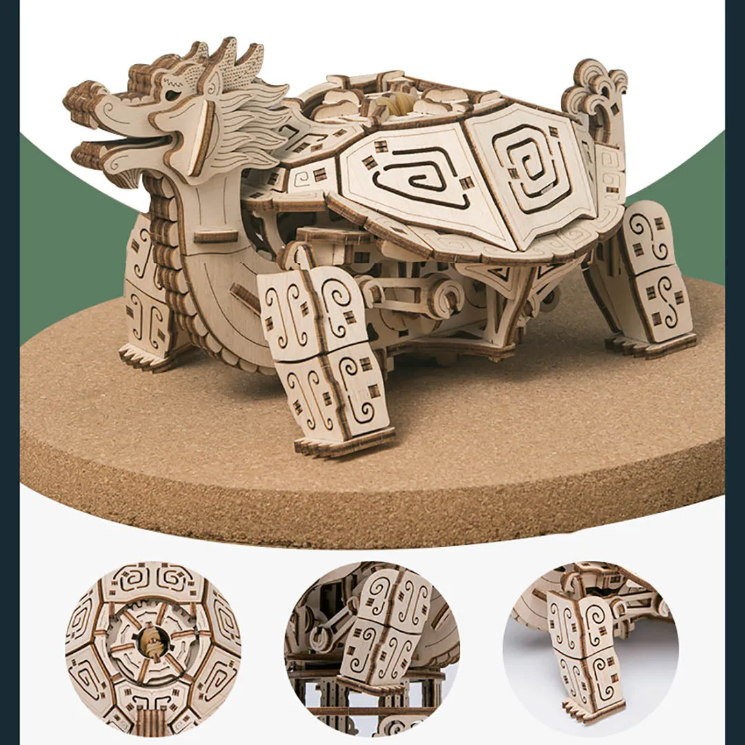 Dragon Turtle Mechanical 3D Wooden Puzzle Model Kit