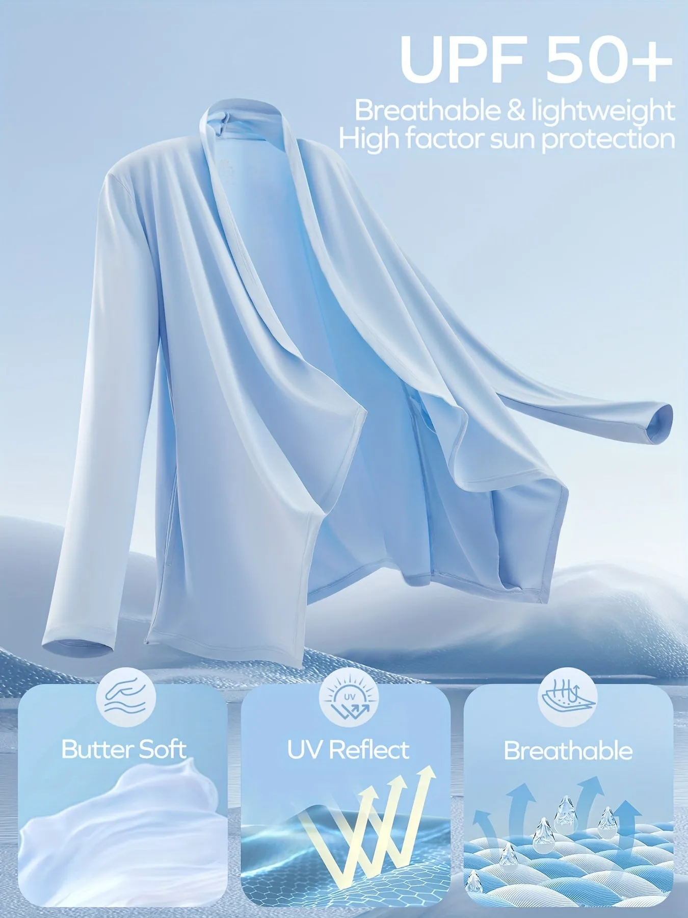 Ewedoos Women's UPF 50  Sun Shirts - Sun Protection Clothing Lightweight Cardigan