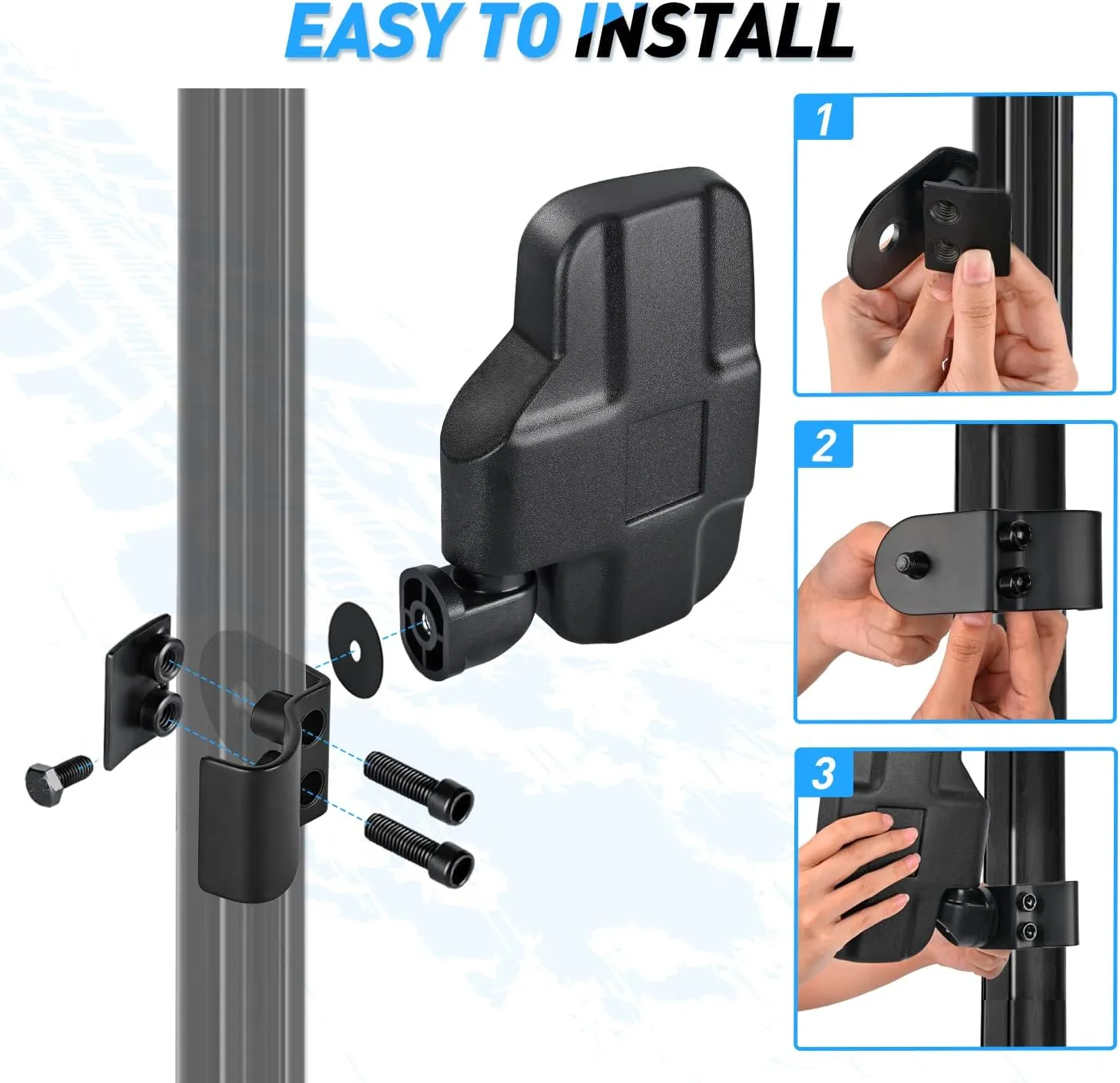 UTV Side Mirrors Fit For Profiled Tubes