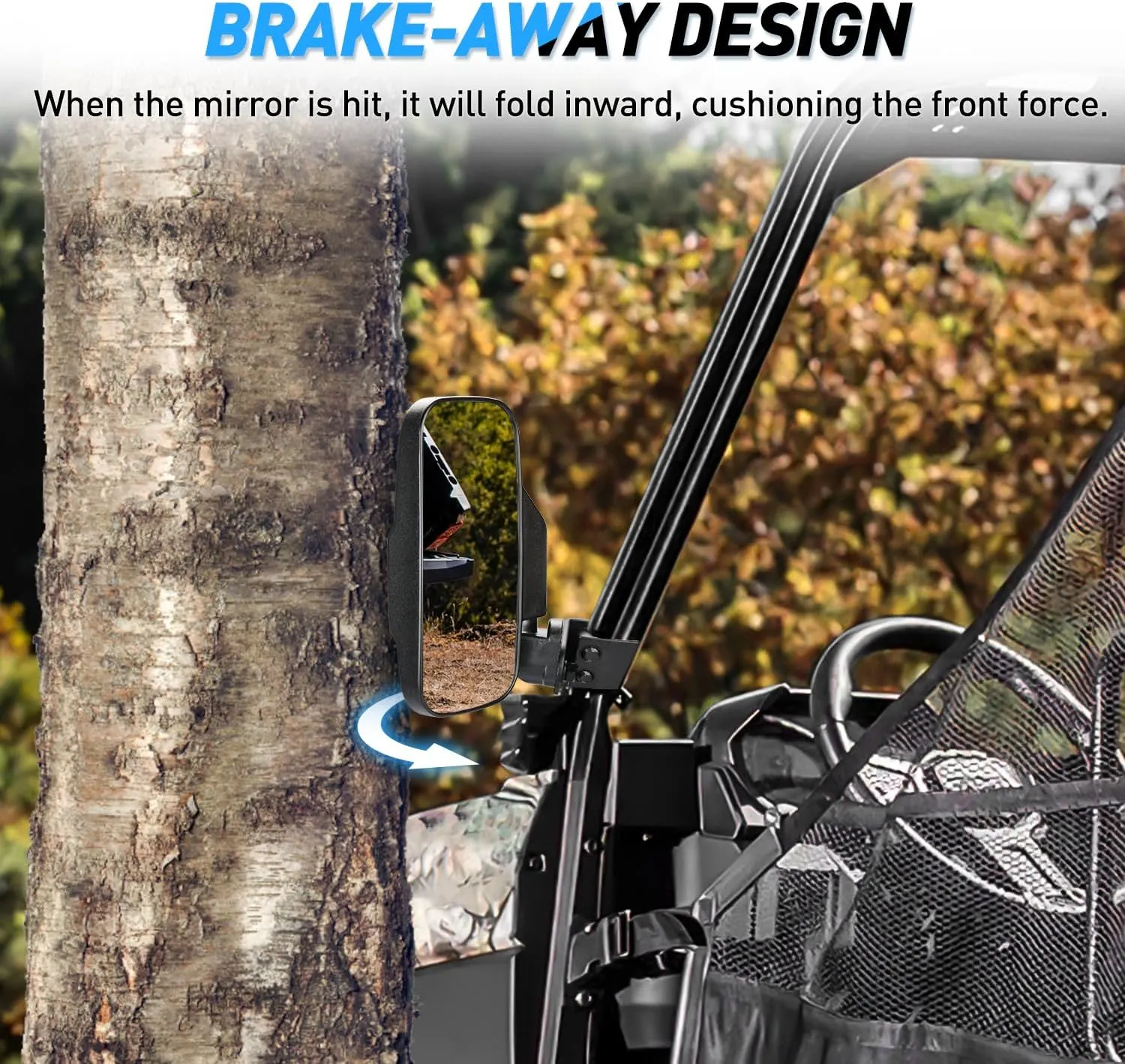 UTV Side Mirrors Fit For Profiled Tubes